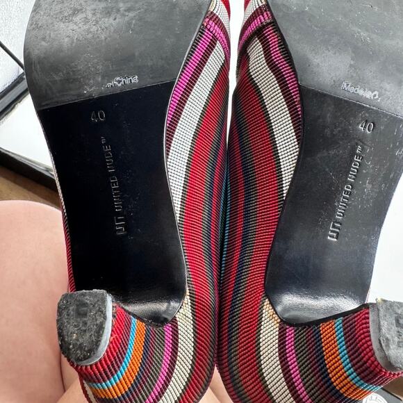 United Nude Boots Fold Mid Multi Color Ankle Bootie Size 9 EU 40 - Picture 9 of 9